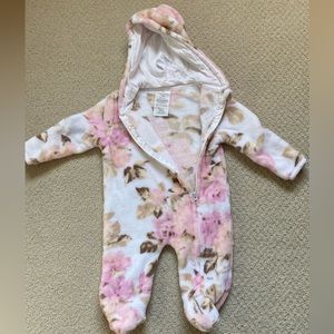 Laura Ashley baby girl, 0-3 month pink baby girl cold weather bodysuit